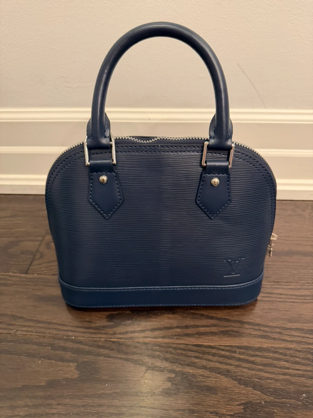 Navy Epi Leather Alma BB Handbag