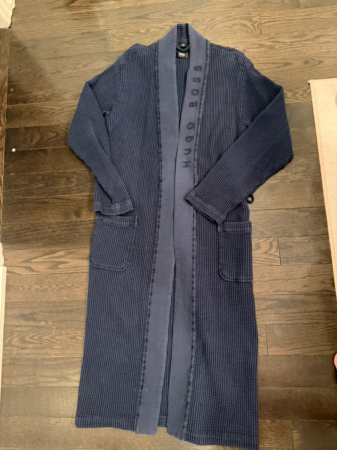 Hugo Boss Waffle Robe - Navy