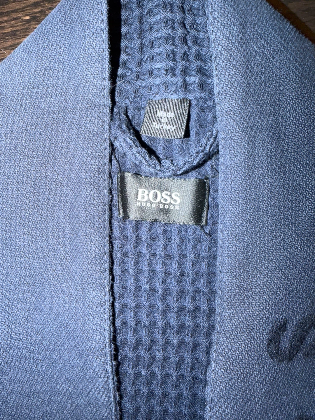 Hugo Boss Waffle Robe - Navy - photo 3