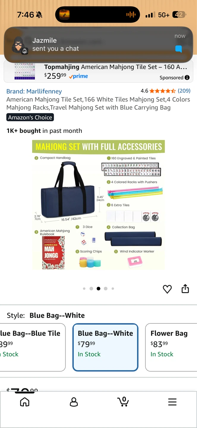 American Mahjong Set with Bag and Book