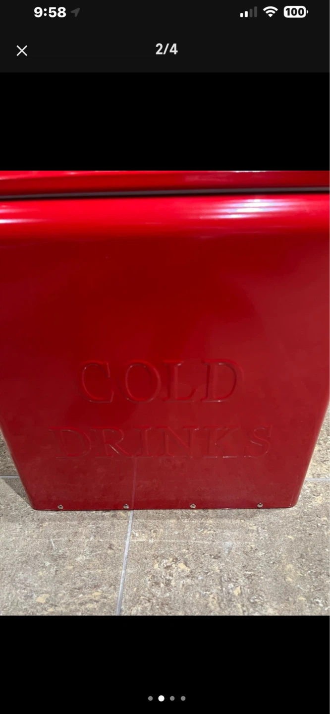 Red Metal Cooler Box - photo 2