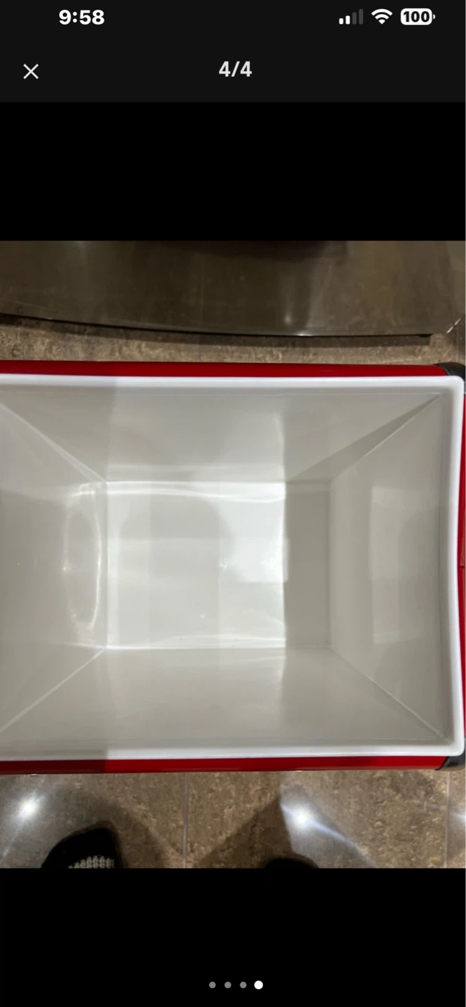 Red Metal Cooler Box - photo 4