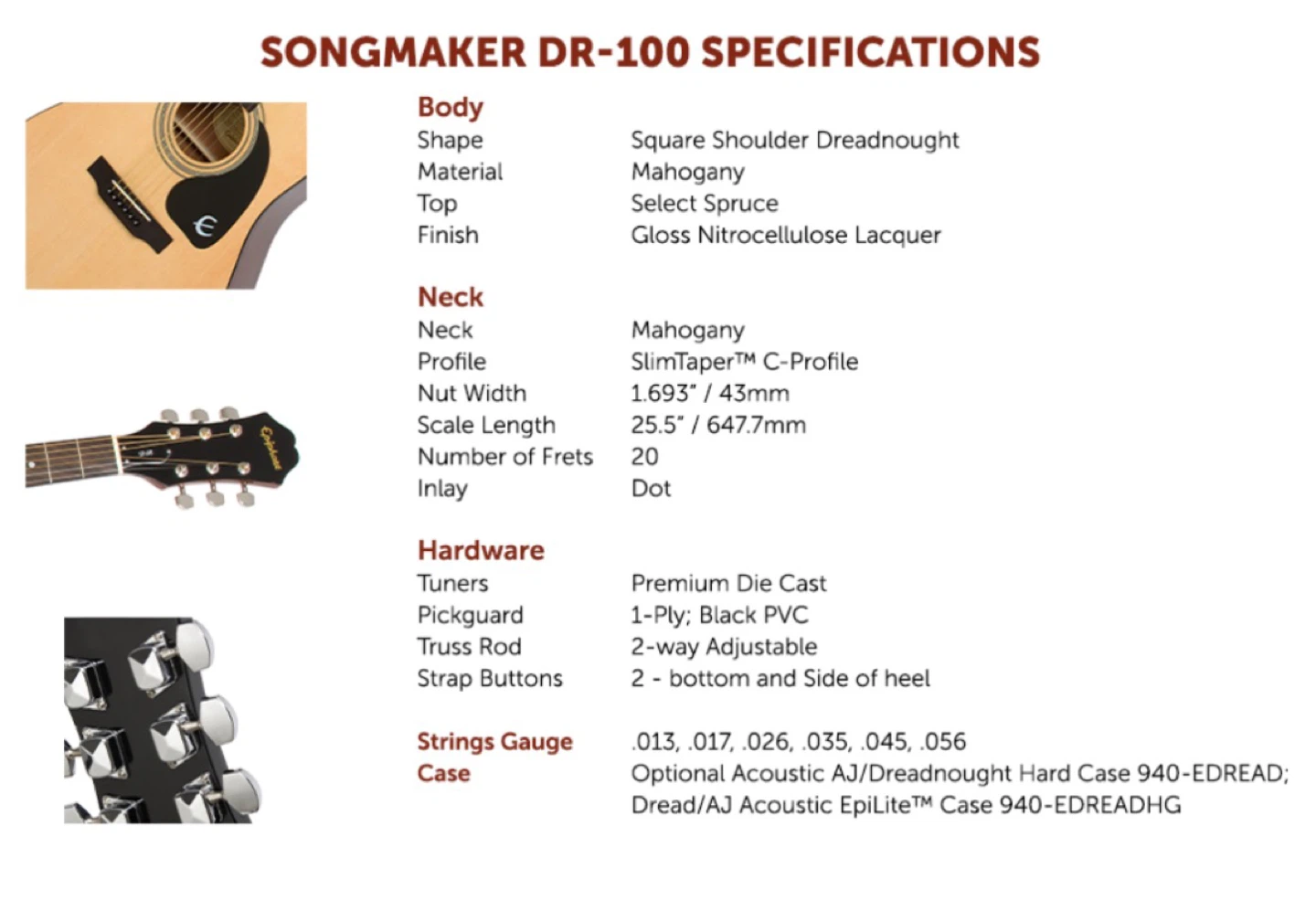 Epiphone Songmaker DR-100 Acoustic Guitar - photo 5