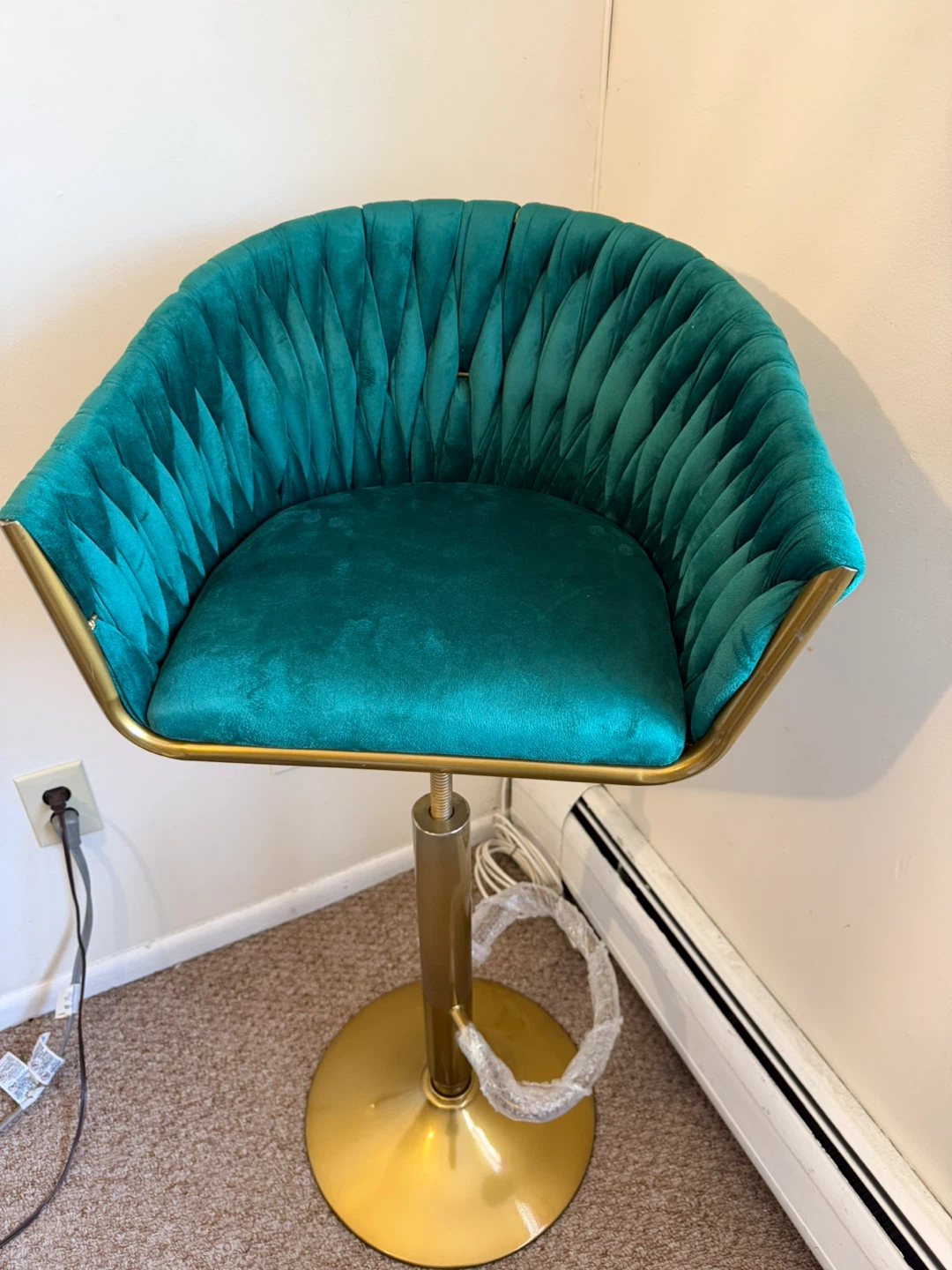 Emerald Velvet Bar Stools – Set of 2