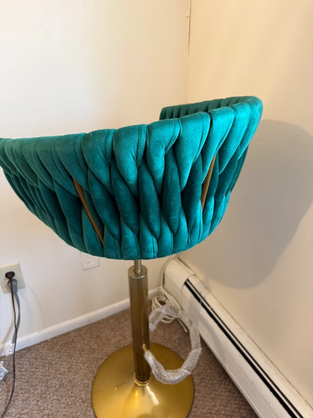 Emerald Velvet Bar Stools – Set of 2 - photo 2