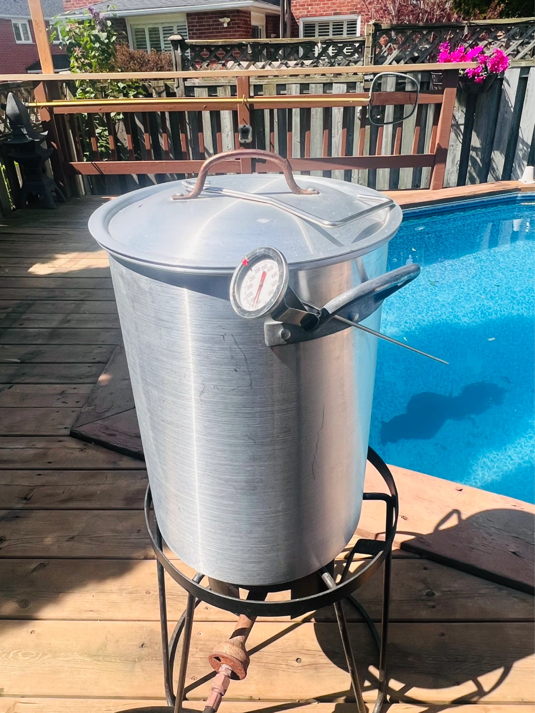 Large Aluminum Pot with Burner Stand and Thermometer - photo 2