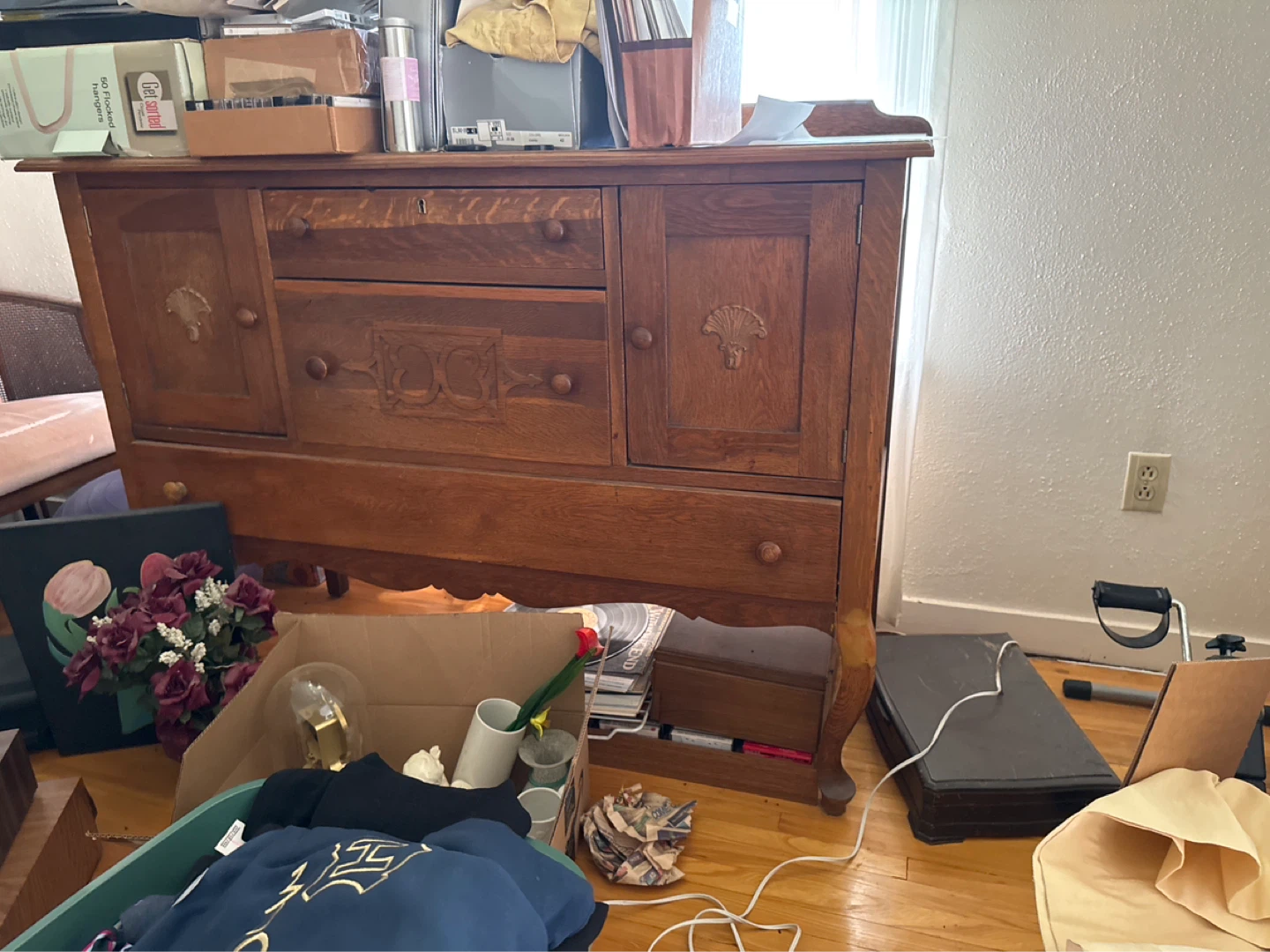 Antique Wooden Sideboard Buffet