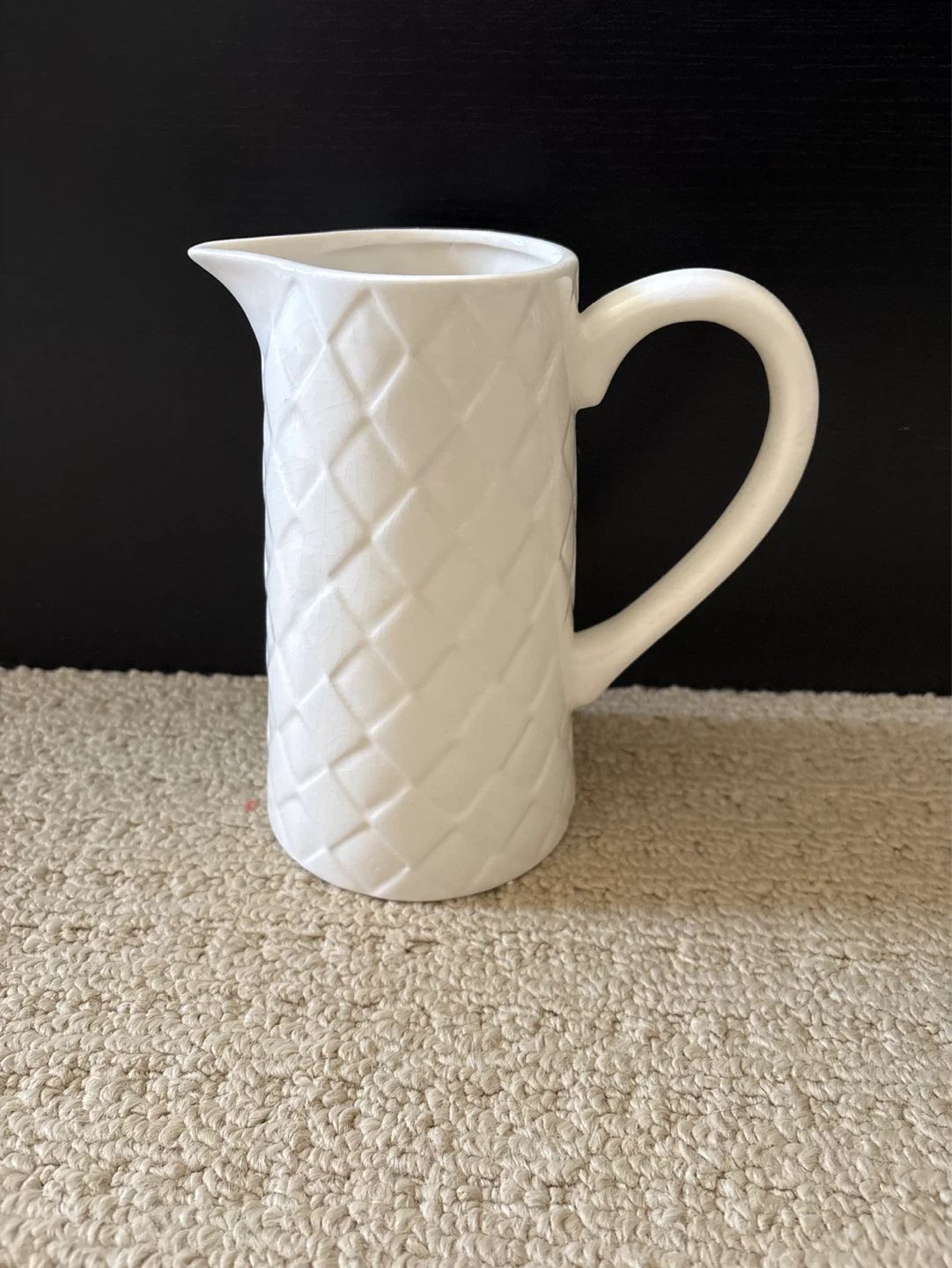 White Quilted Pitcher
