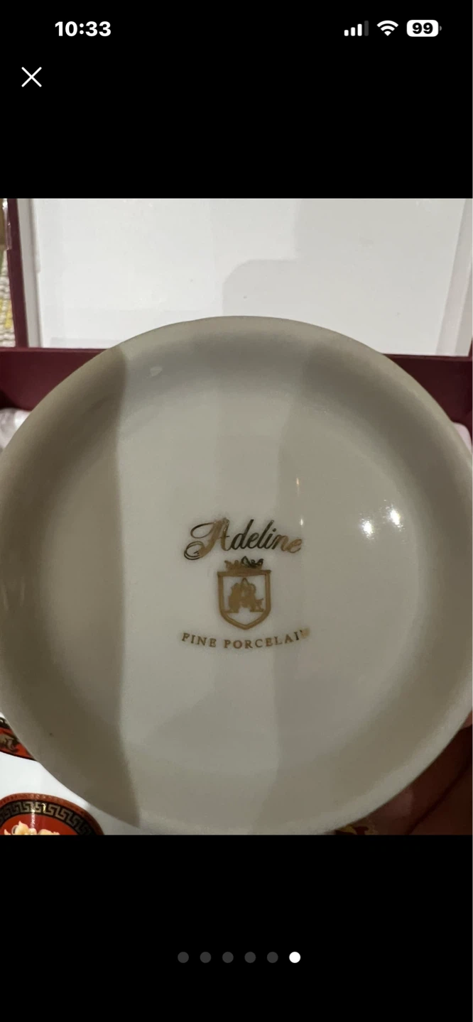 Adeline Fine Porcelain Coffee Mugs with Saucers (Set of 2) - photo 3