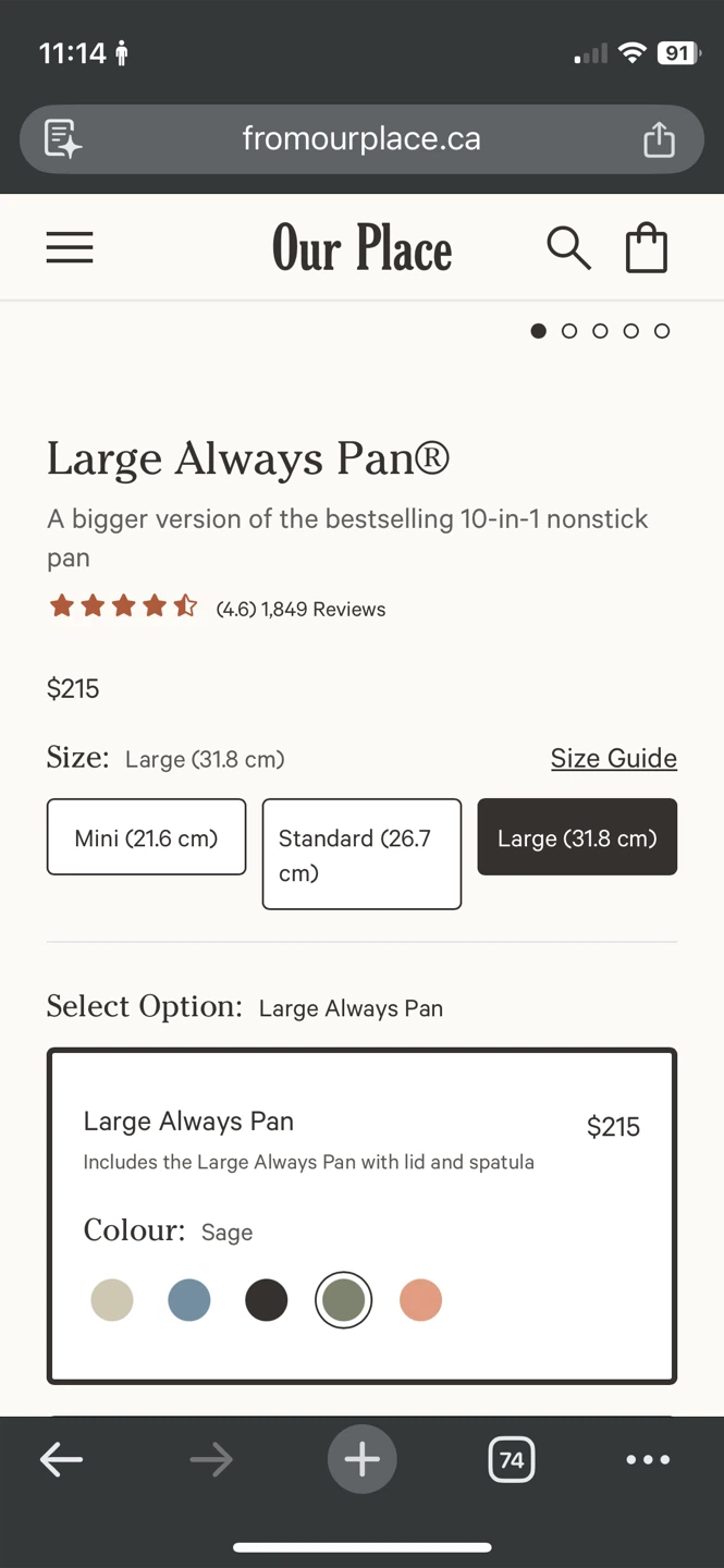 NIB LARGE Our Place Always Pan - Sage - photo 4