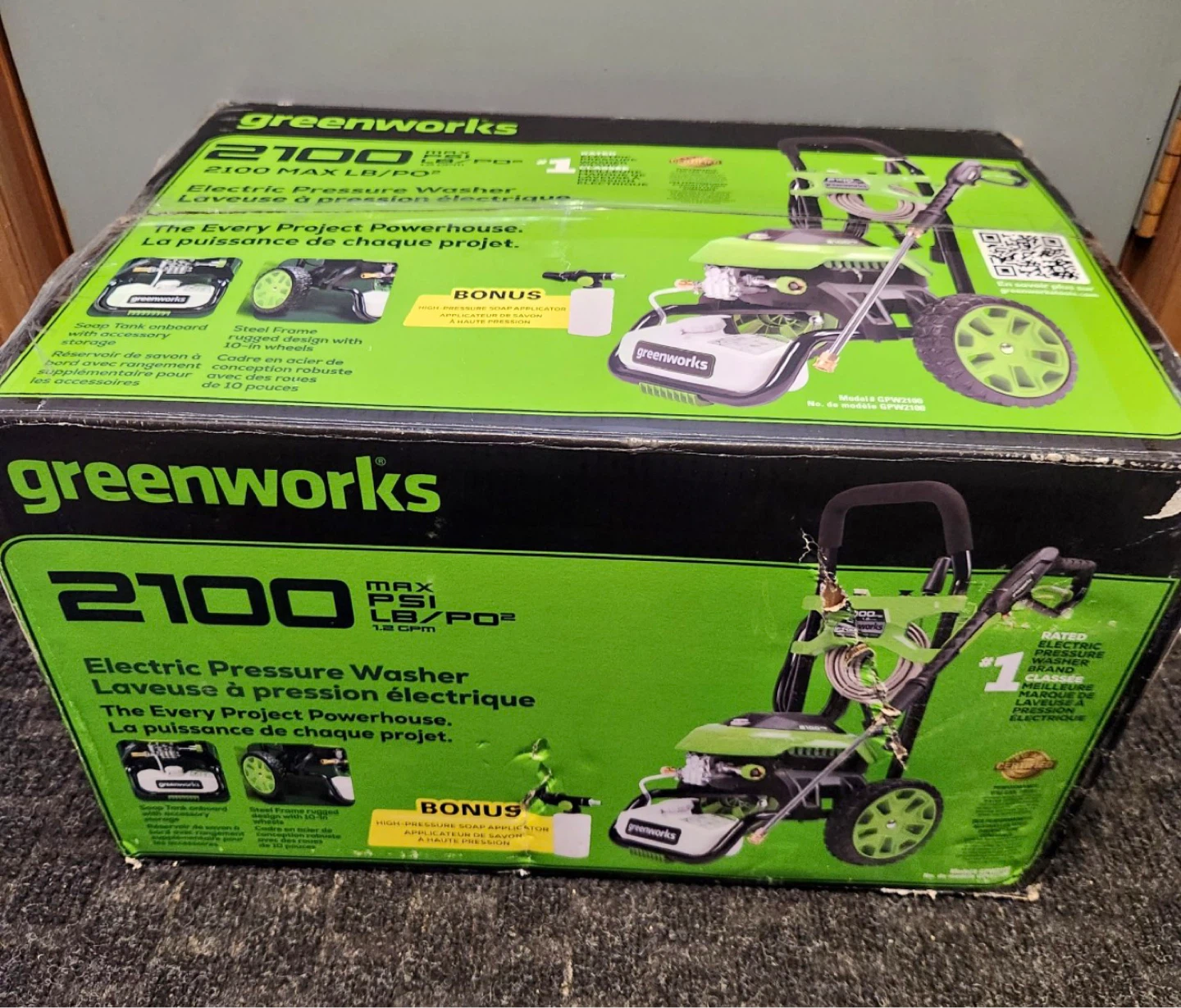 NEW IN BOX Greenworks 2100 PSI Electric Pressure Washer