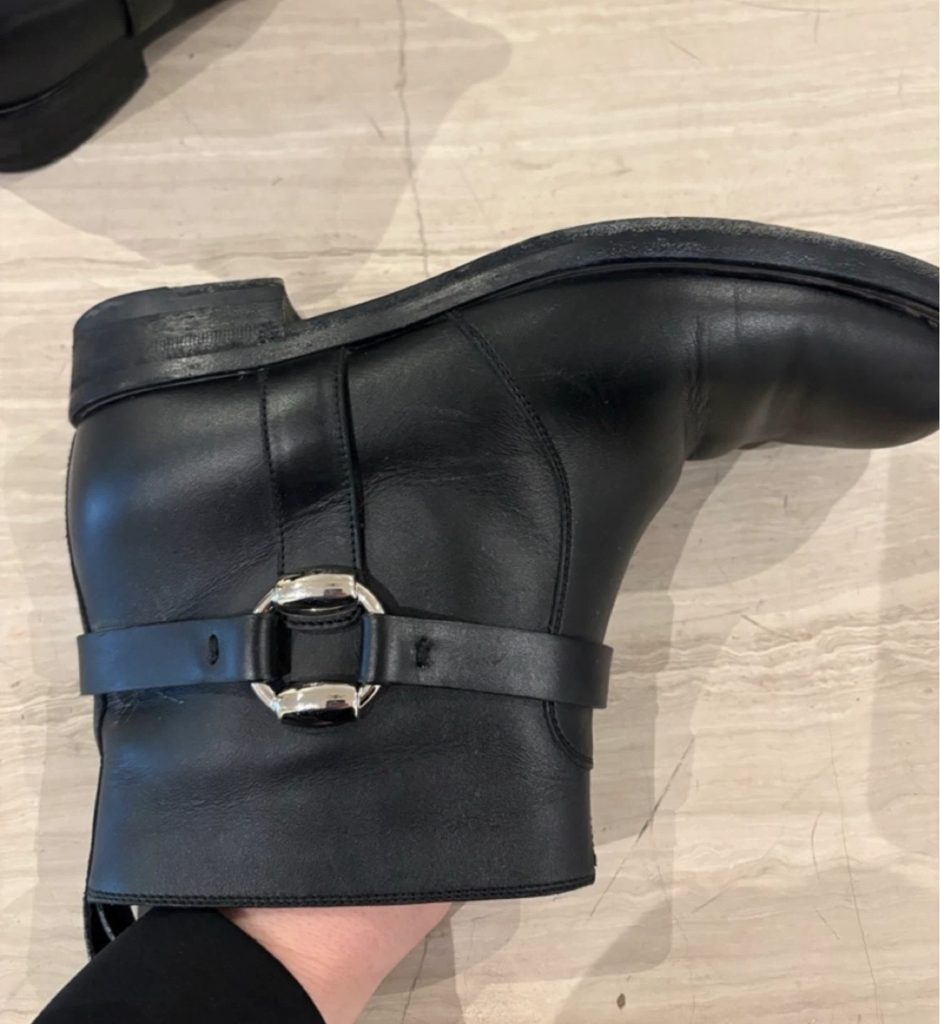 Gucci Black Leather Ankle Boots Size 37.5 - photo 2