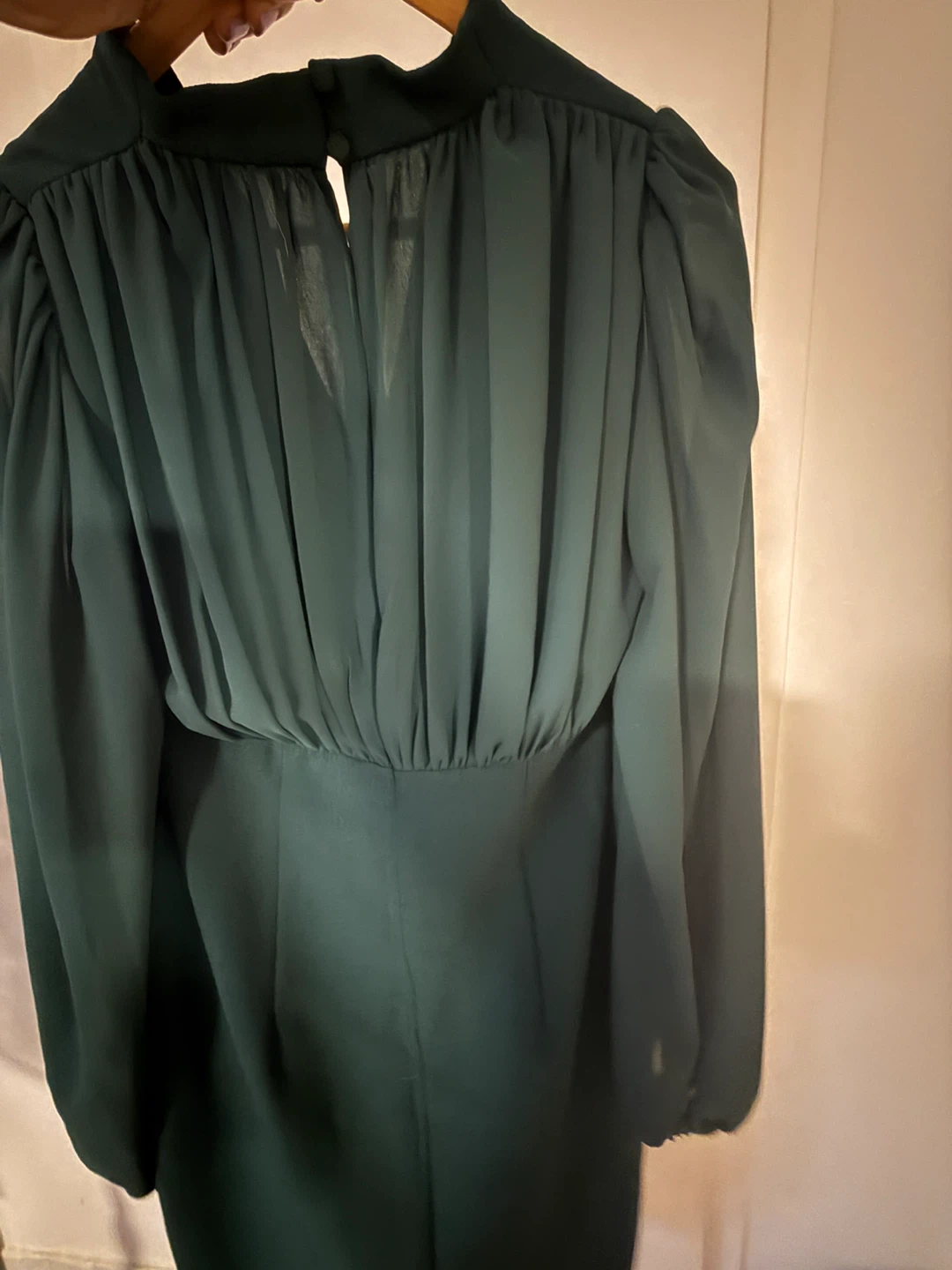 Vince Camuto Dark Green Puff Sleeve Dress - photo 4