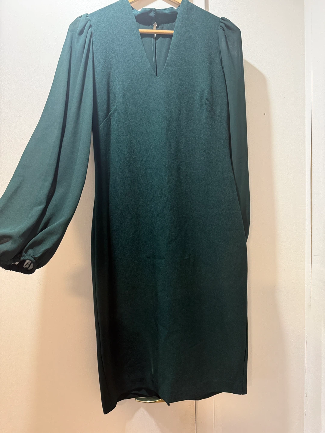 Vince Camuto Dark Green Puff Sleeve Dress - photo 2