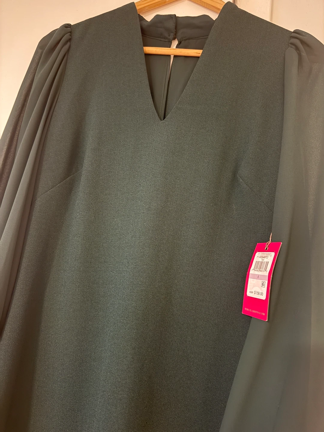 Vince Camuto Dark Green Puff Sleeve Dress - photo 3
