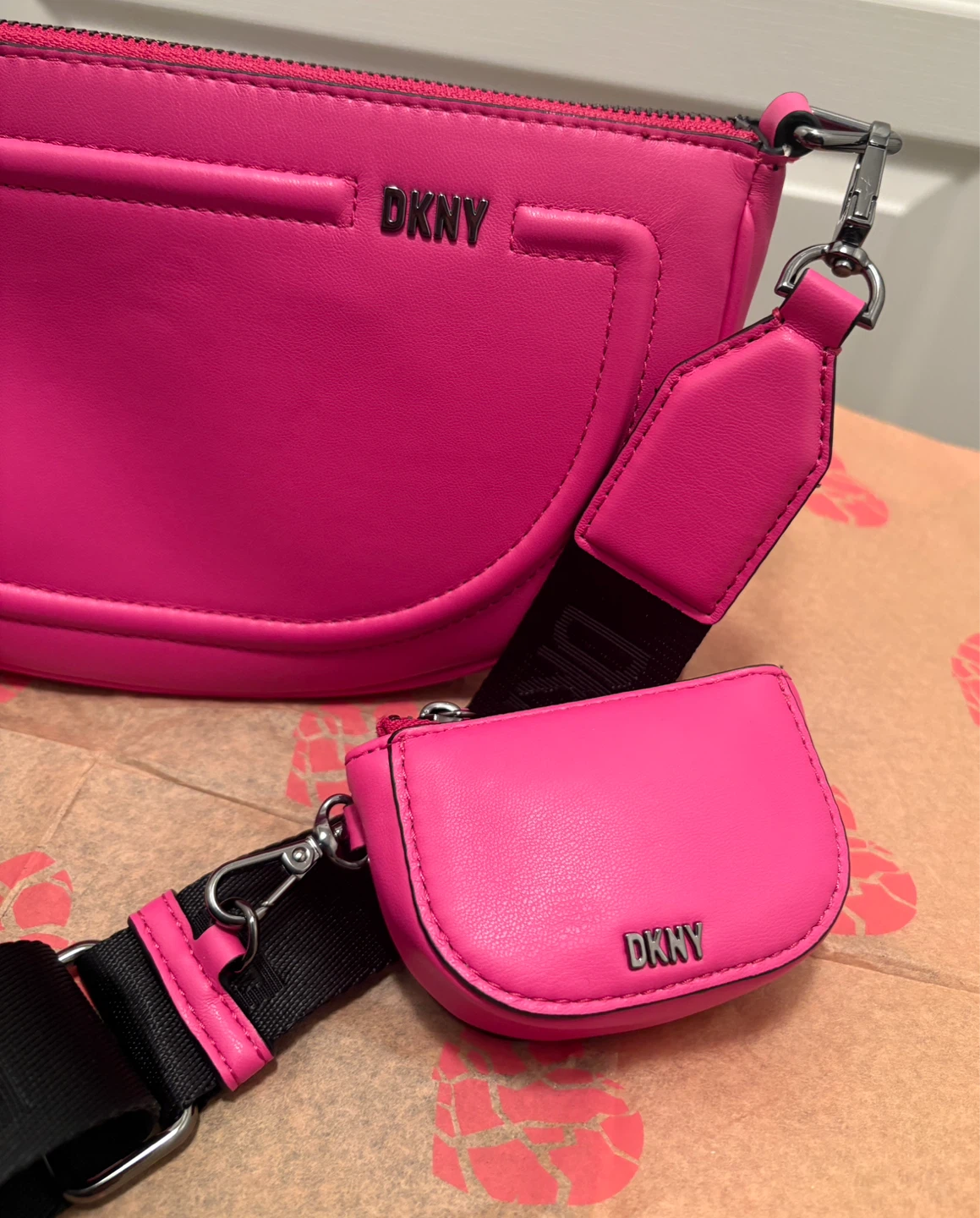 DKNY Orion Crossbody Bag with Coin Pouch - Hot Pink - photo 2