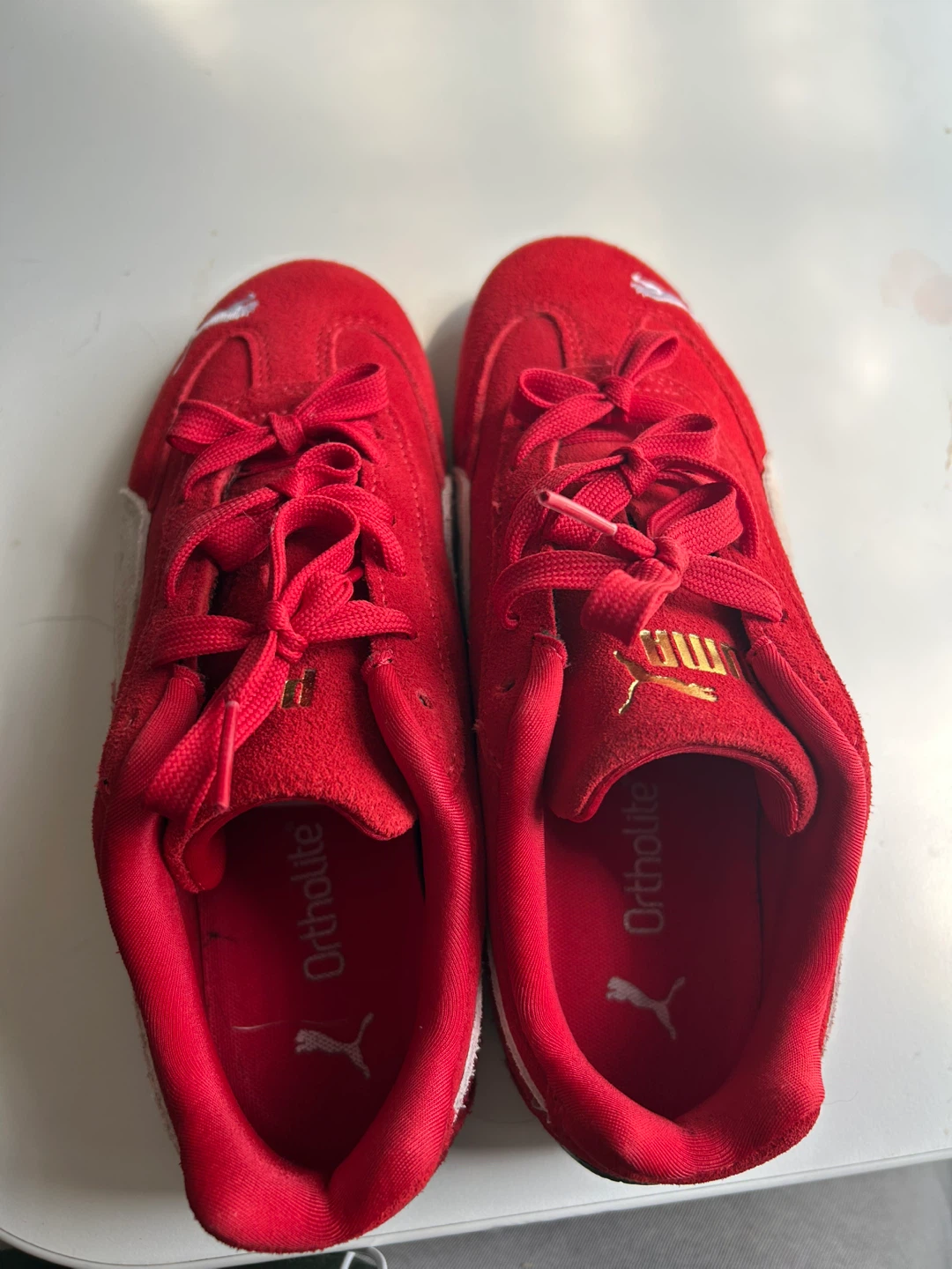 Puma Red Suede Low Top Sneakers - photo 3