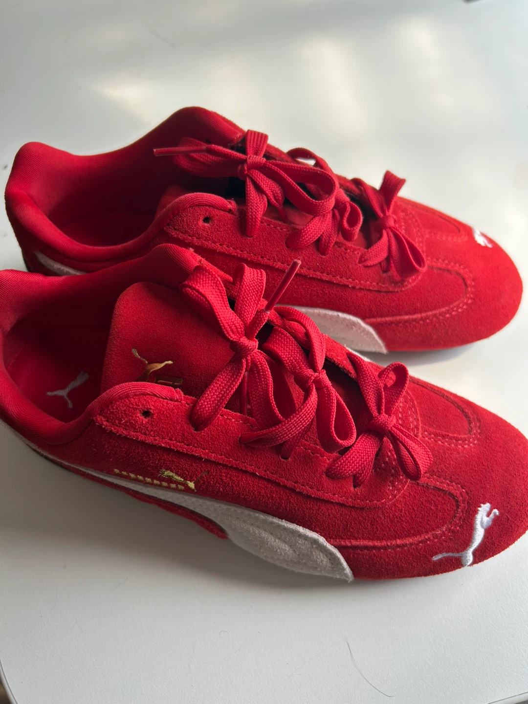 Puma Red Suede Low Top Sneakers - photo 2