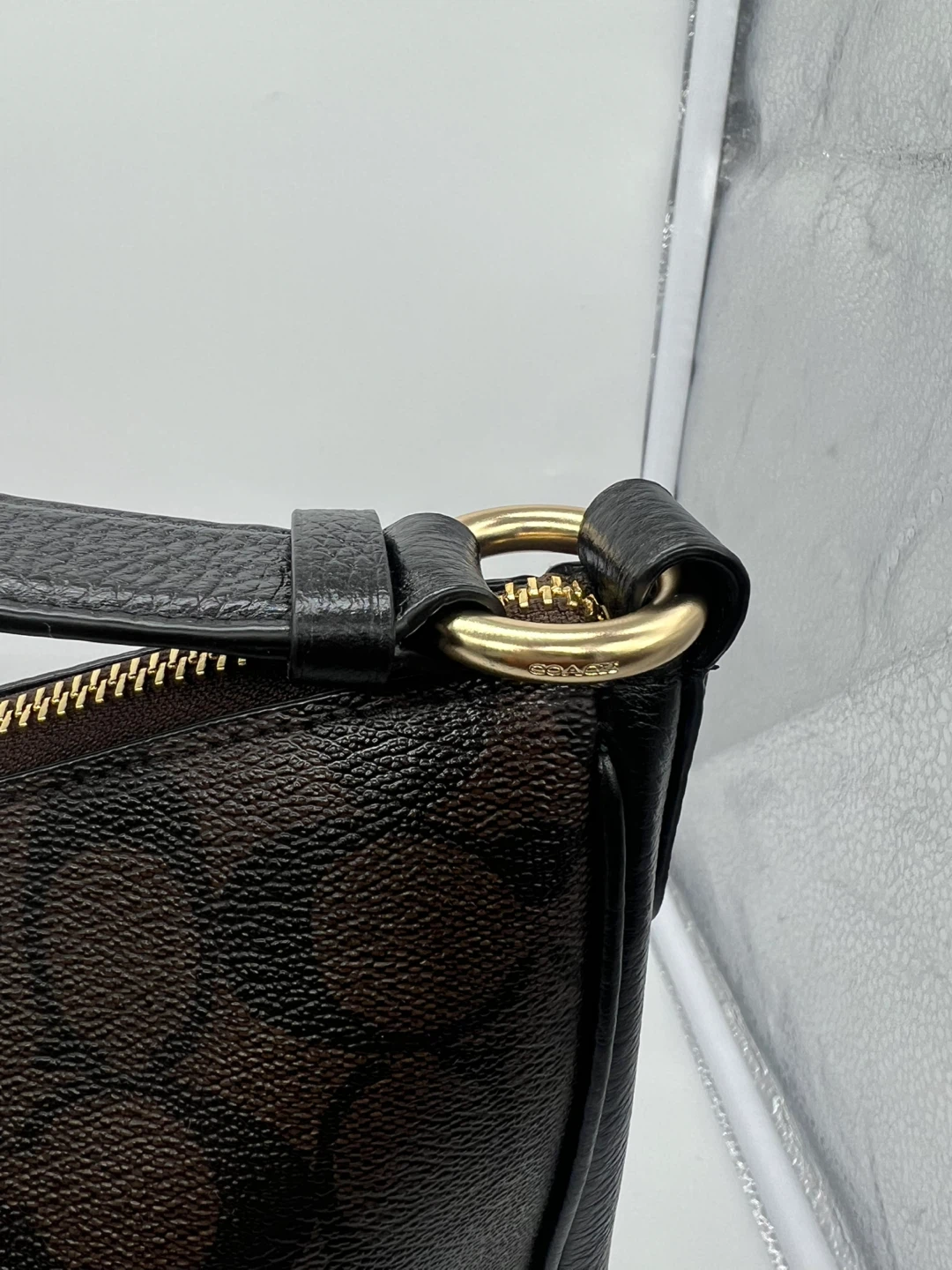 NEW COACH C1649 Ellie File Coated Canvas Black Leather Crossbody - photo 3