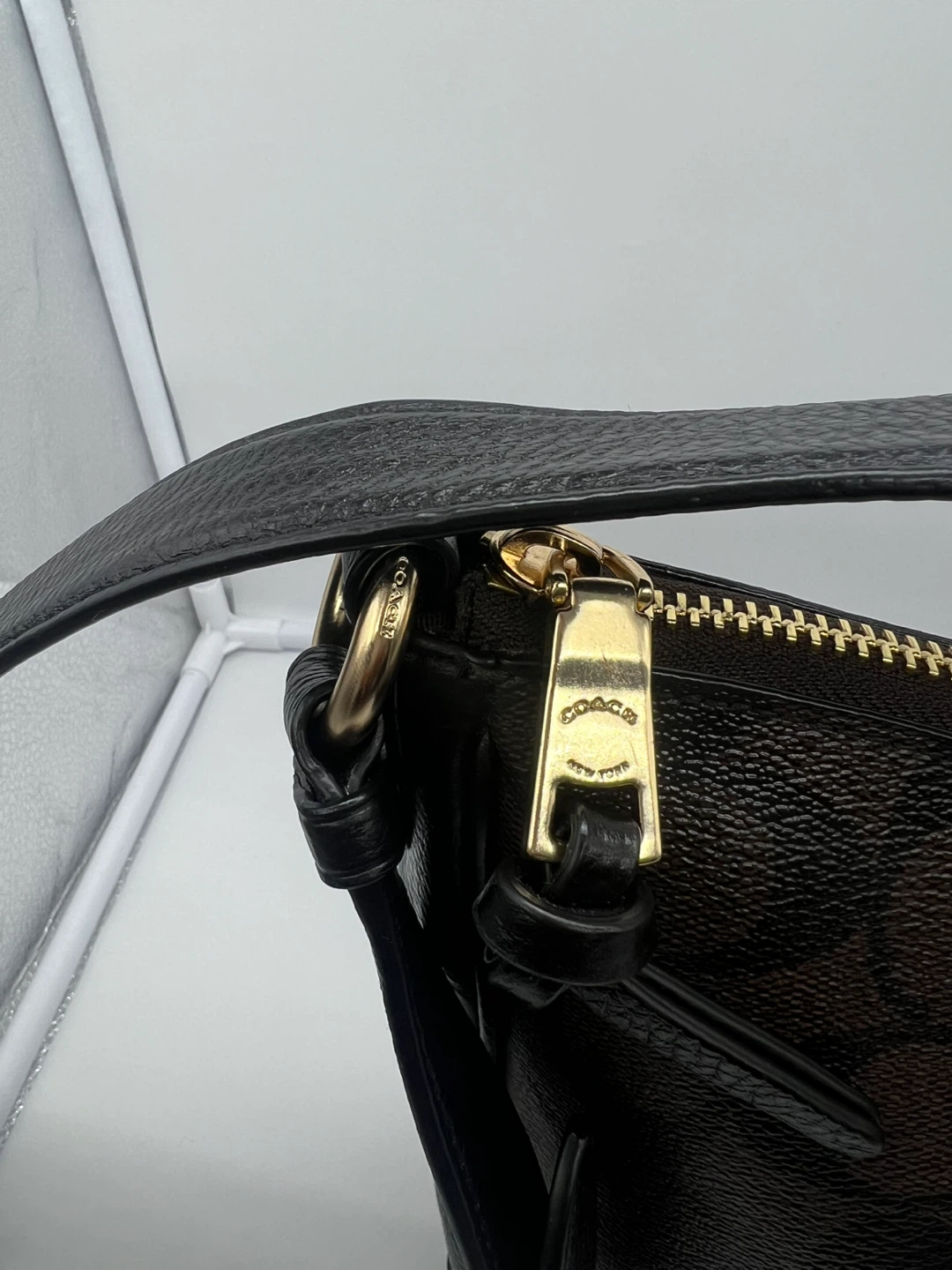 NEW COACH C1649 Ellie File Coated Canvas Black Leather Crossbody - photo 4