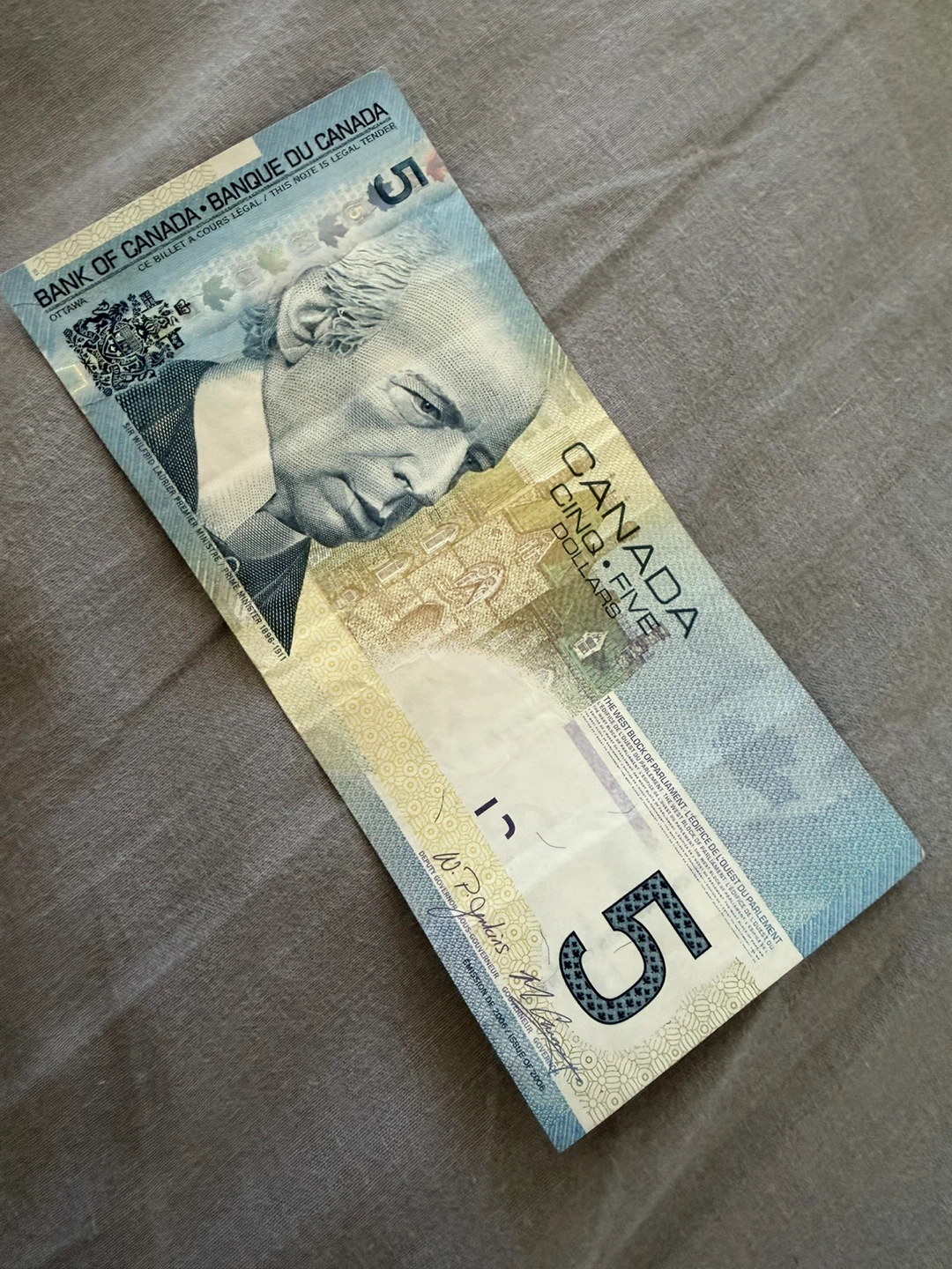 Canada 5 Dollar Bill