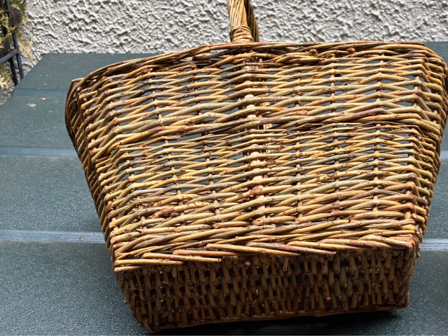 Willow wicket basket with handle handmade 13 x 8 x9 inch - photo 4