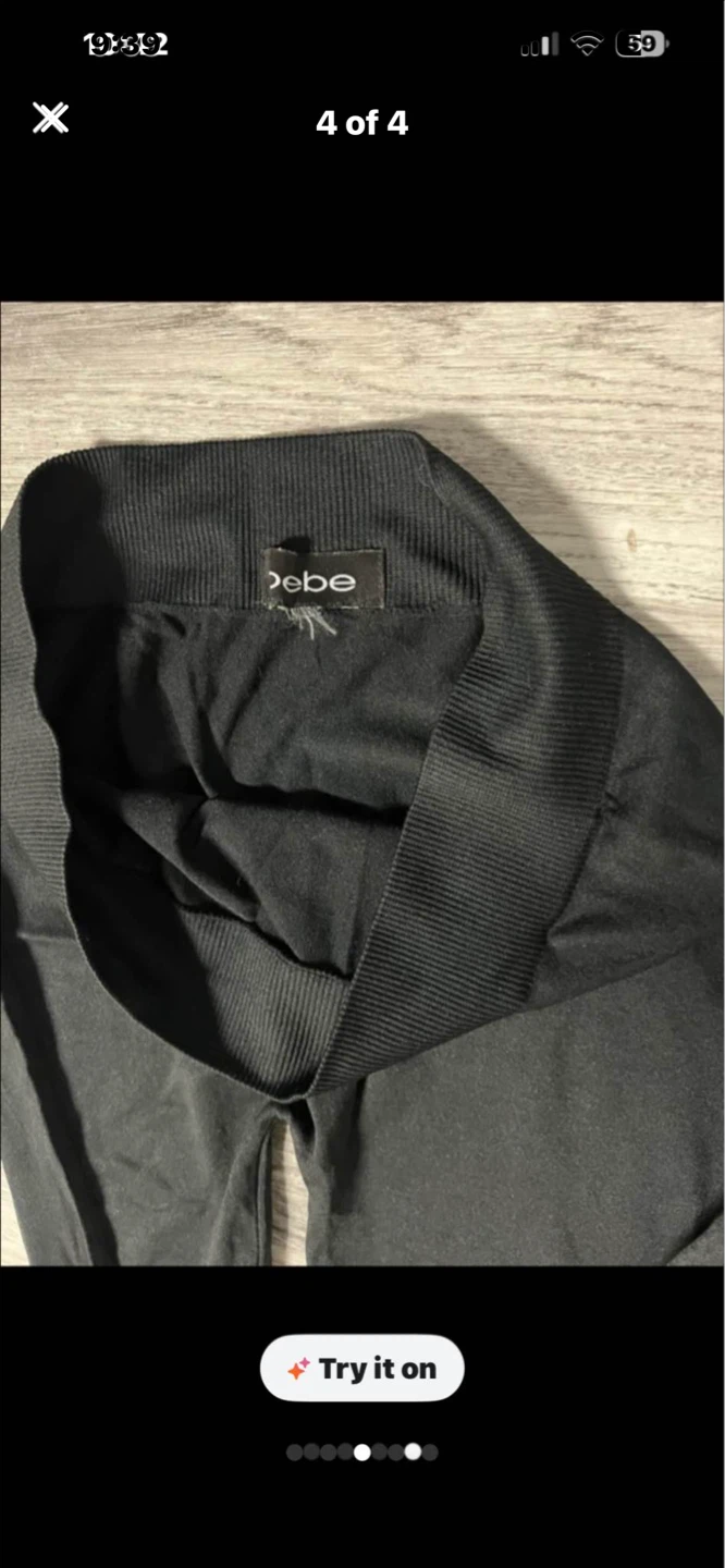 Bebe Black Athletic Pants with Zipper Ankle Size Medium - photo 2
