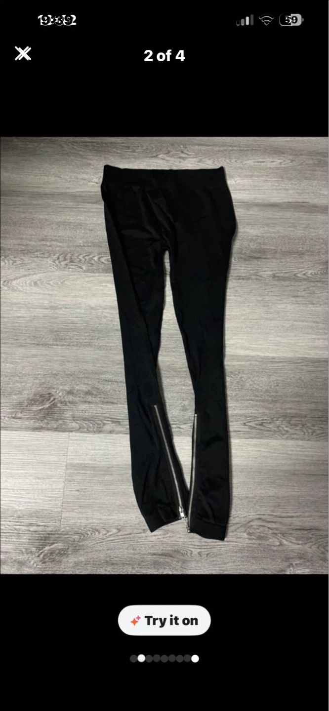Bebe Black Athletic Pants with Zipper Ankle Size Medium