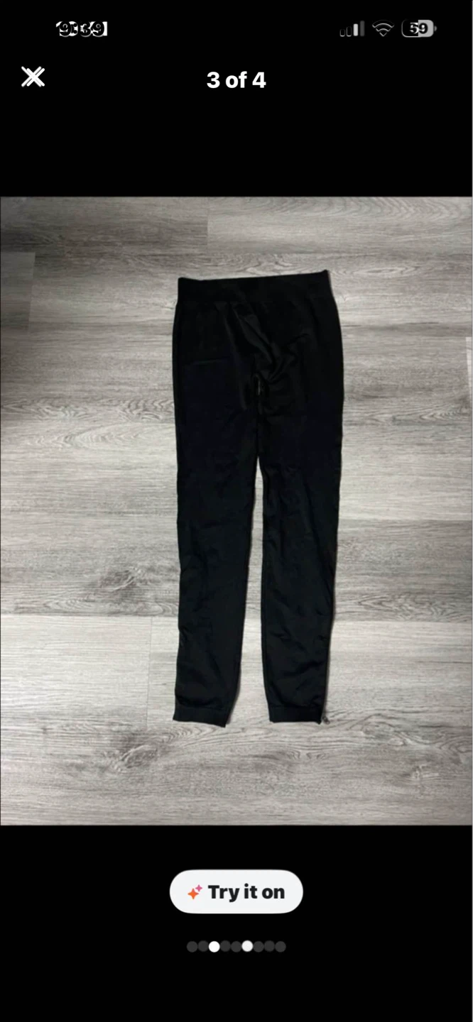 Bebe Black Athletic Pants with Zipper Ankle Size Medium - photo 3
