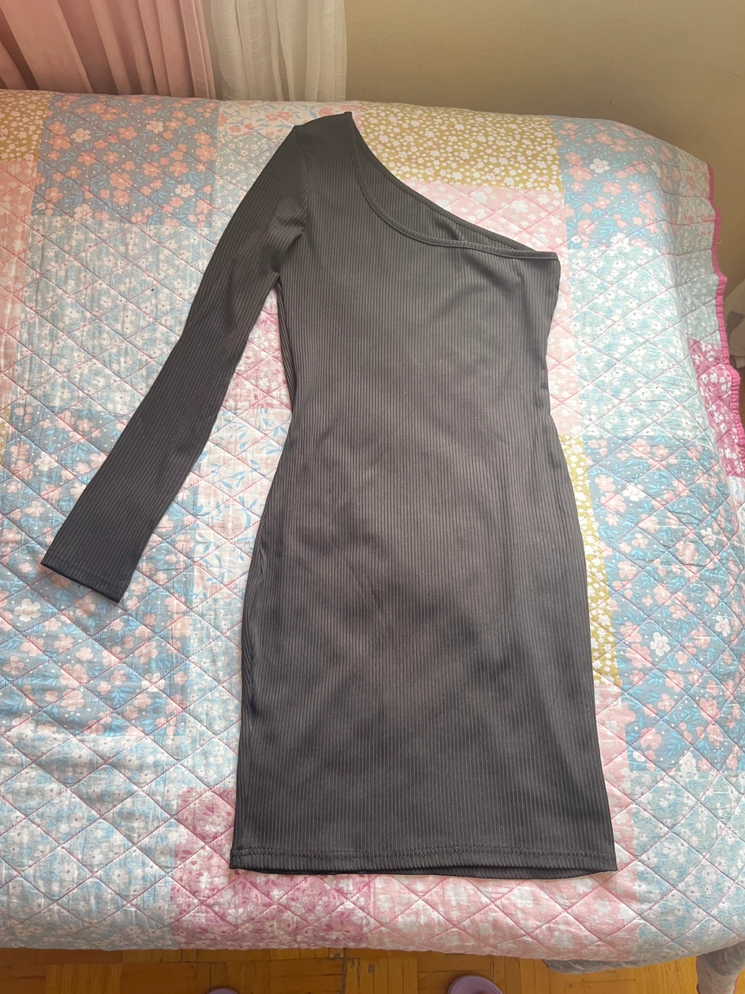 One-shoulder ribbed dress - photo 2