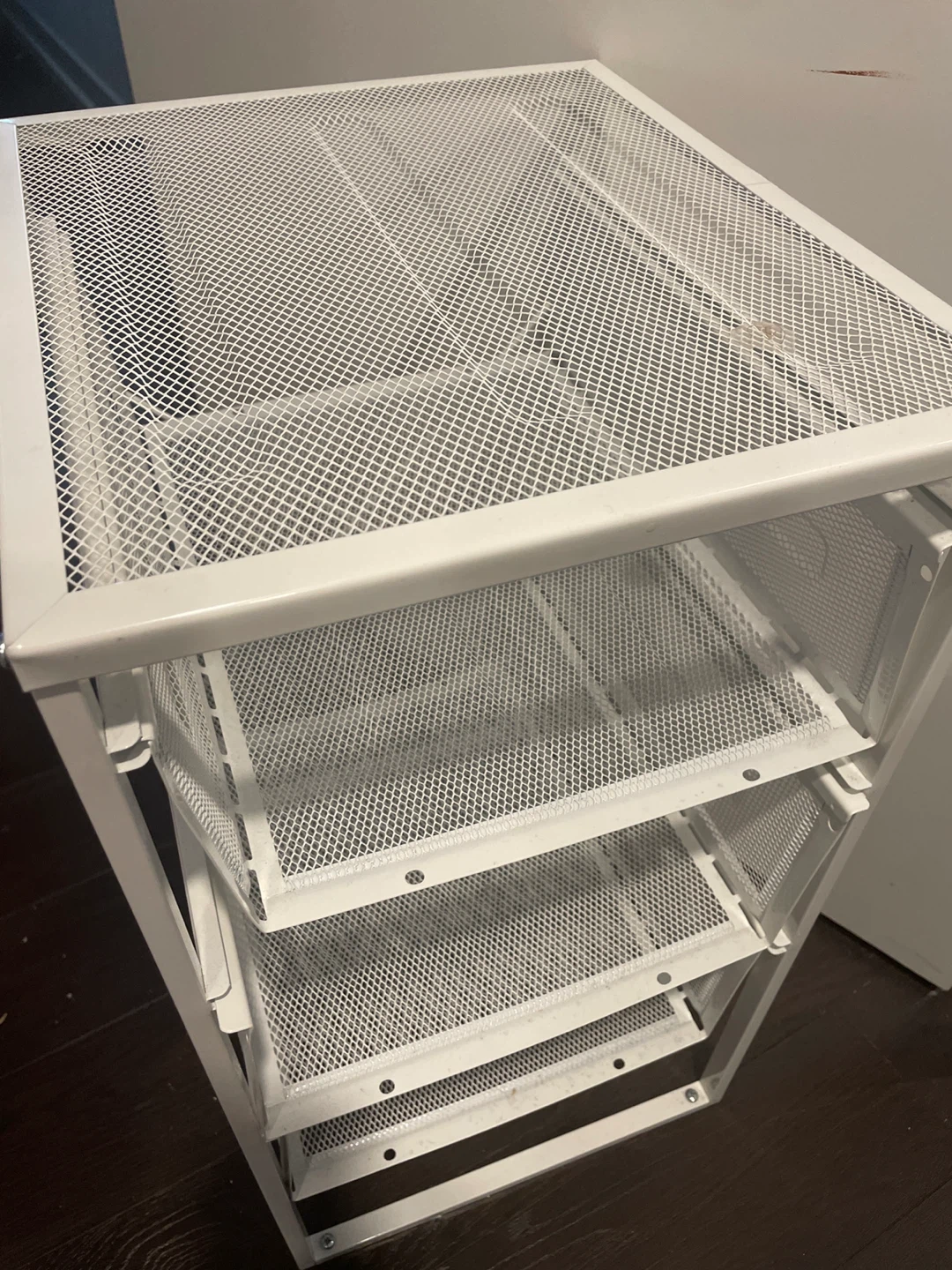 White 4-Tier Mesh Rolling Cart - photo 2