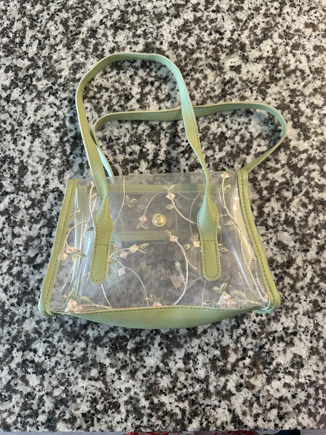 Clear shoulder Bag with Floral Embroidery - photo 2