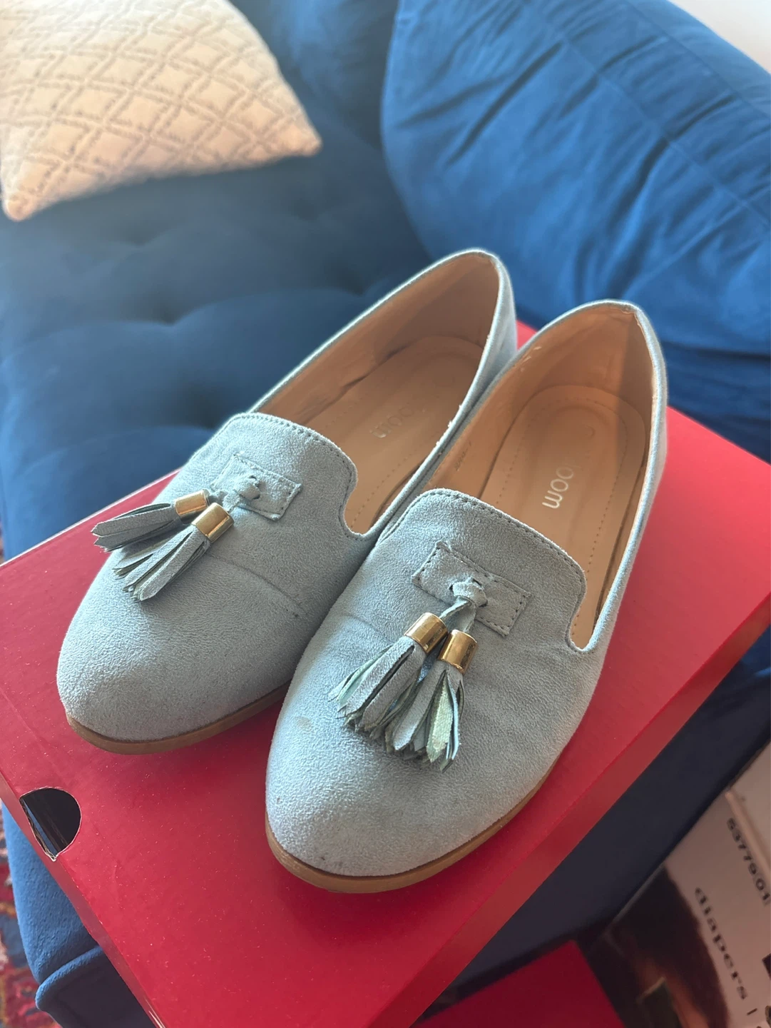 Loafers - Light Blue Suede