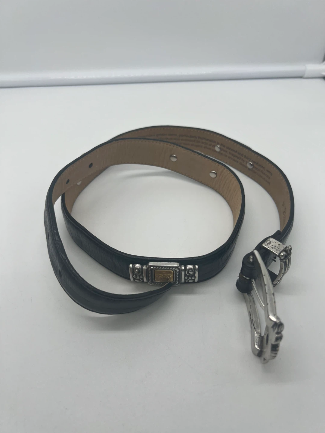 BRIGHTON MUSEUM COLLECTION 1996 Vintage Black Leather CoinBelt M - photo 4