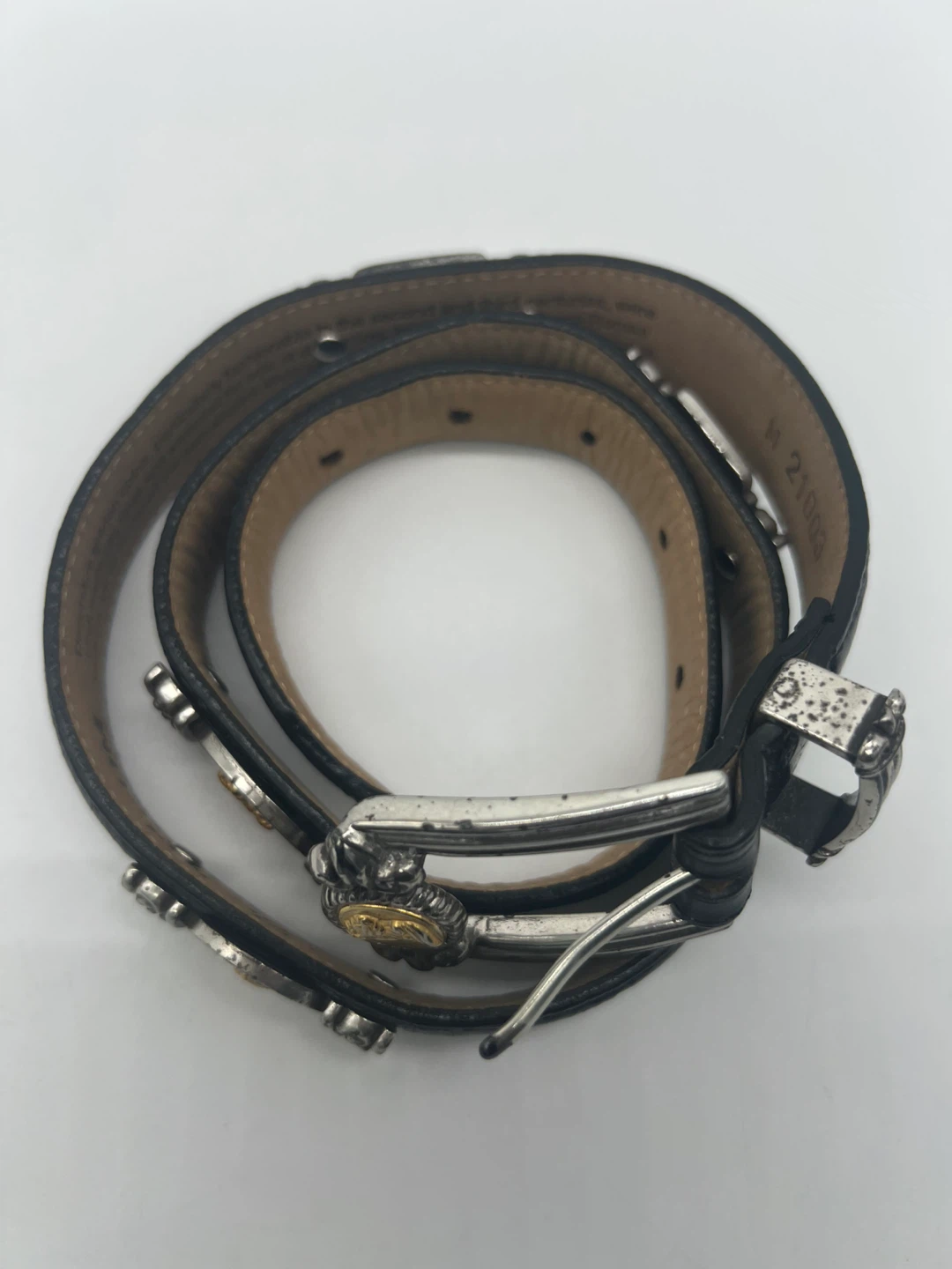 BRIGHTON MUSEUM COLLECTION 1996 Vintage Black Leather CoinBelt M - photo 2