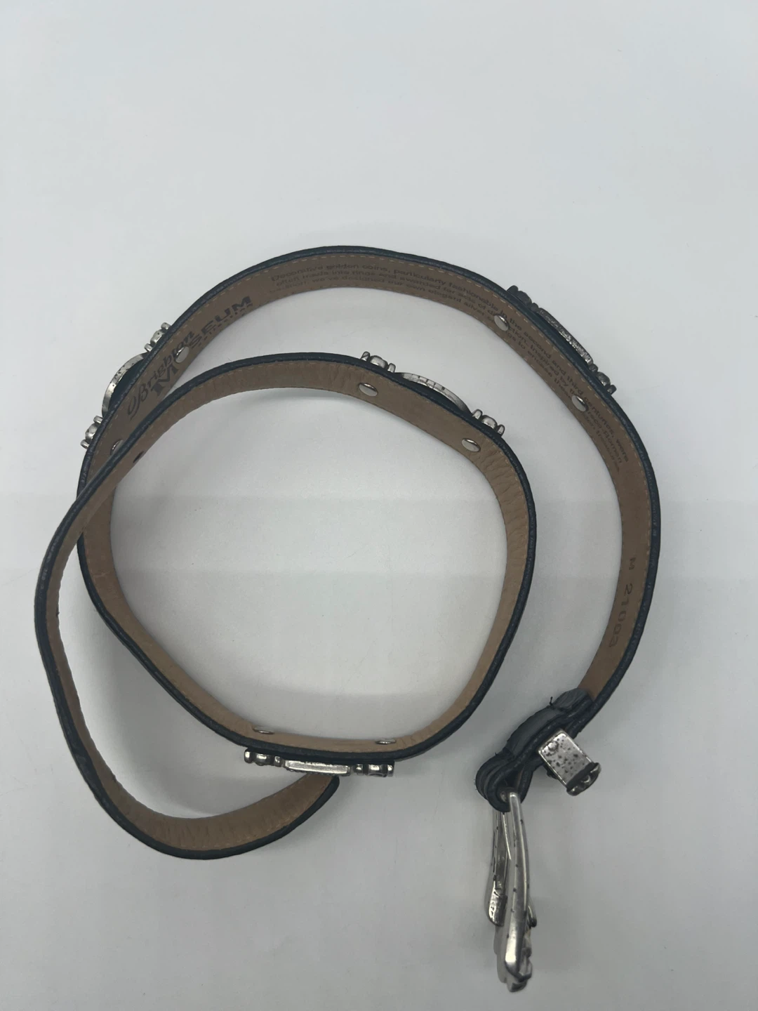 BRIGHTON MUSEUM COLLECTION 1996 Vintage Black Leather CoinBelt M - photo 5