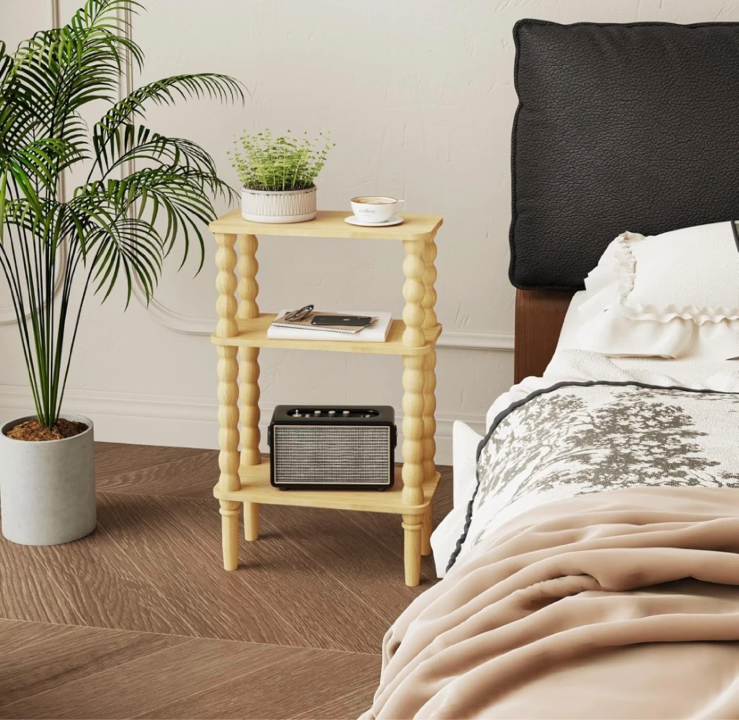 Brand New Two Narrow 3-Tier Side Tables Natural - photo 5