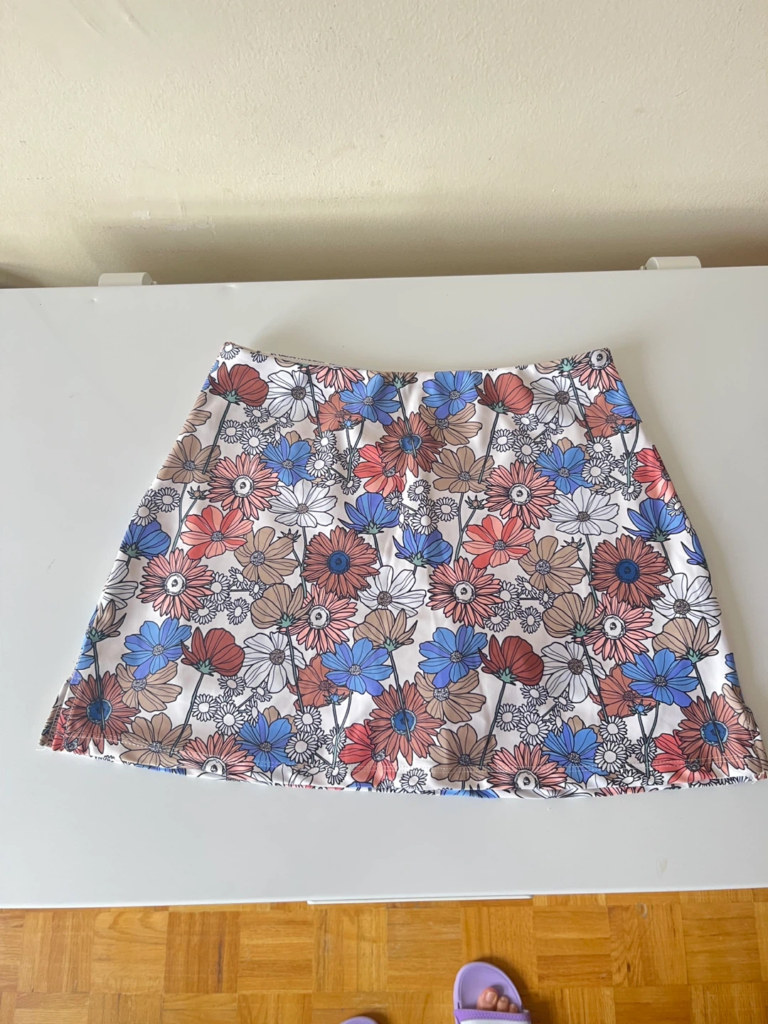 Floral Print Tight Skirt with Built-in Shorts - photo 2