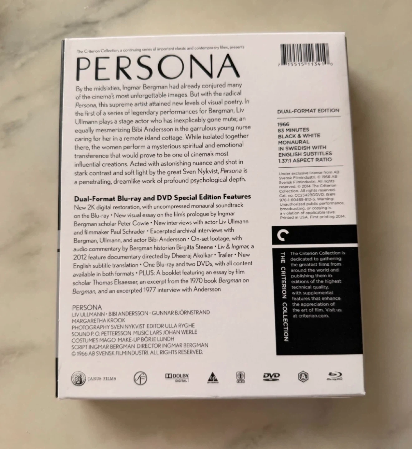 Persona Criterion Collection Blu Ray Set - photo 2