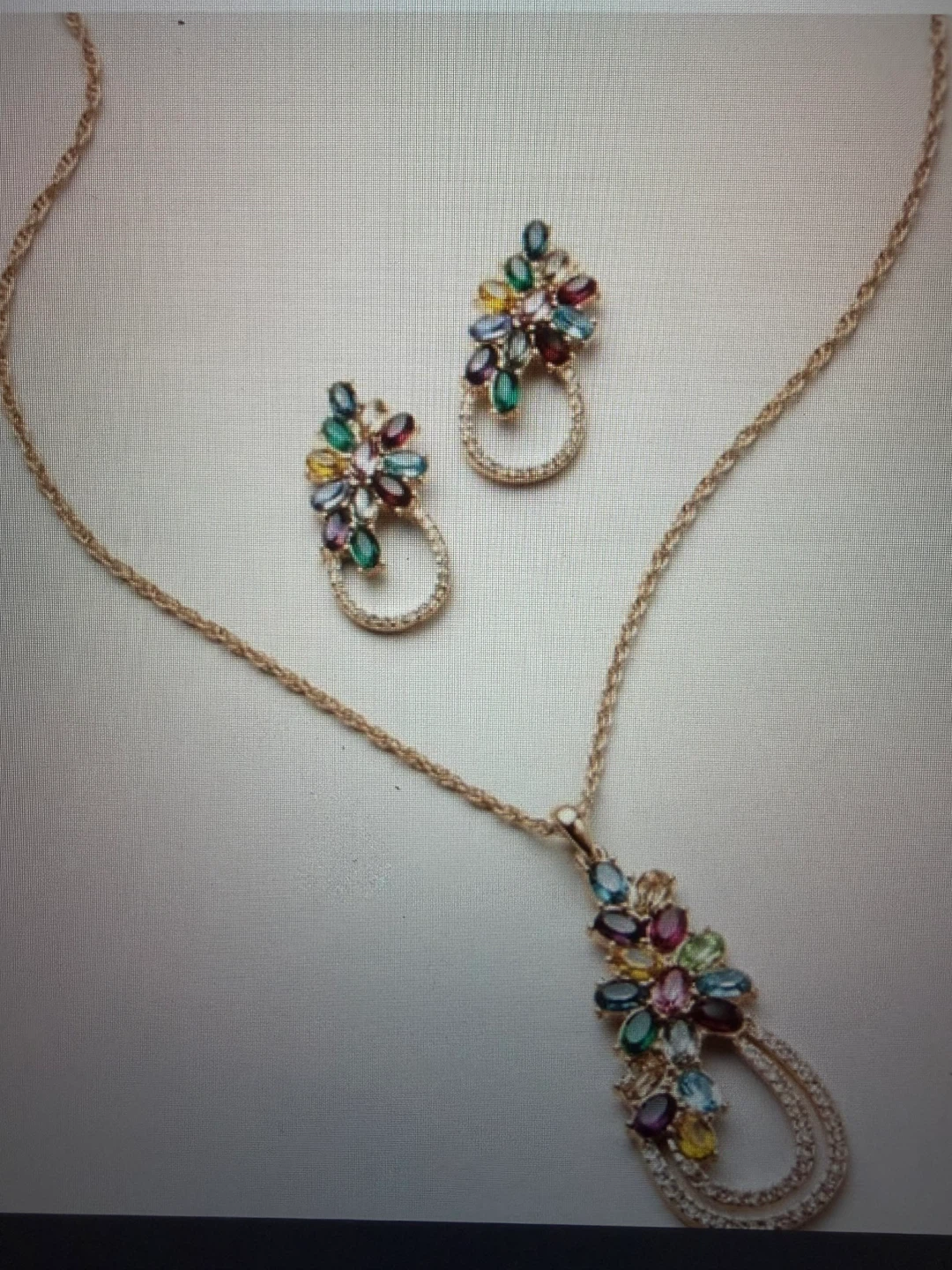 Cascade Bouquet Necklace and earrings set - photo 2