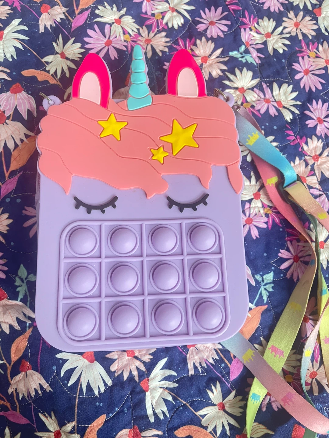 Purple Unicorn Pop It Purse with Lanyard - photo 2