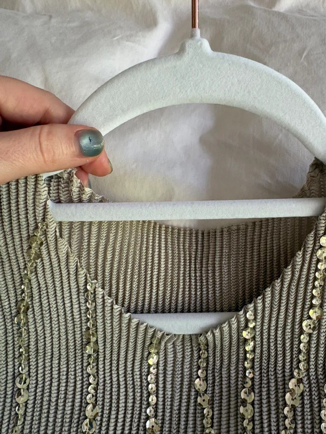Sequin Striped Sleeveless Top - photo 3