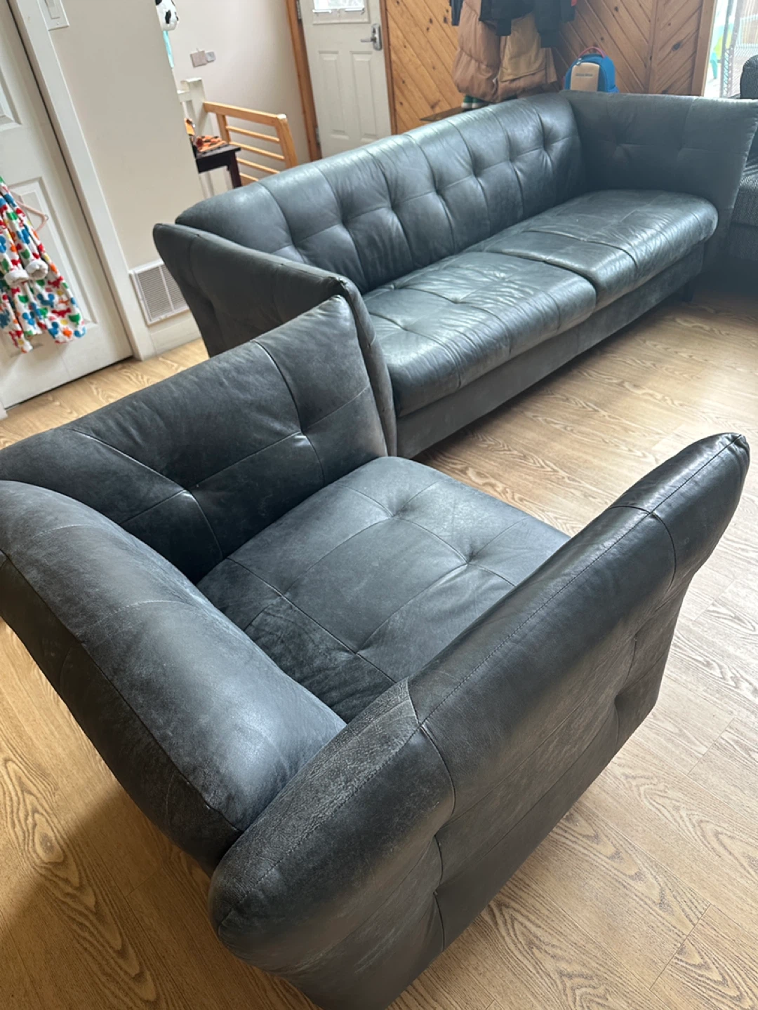 Chateau d'Ax Modern MCM Leather Sofa & Chair Set (CAN DELIVER) - photo 2