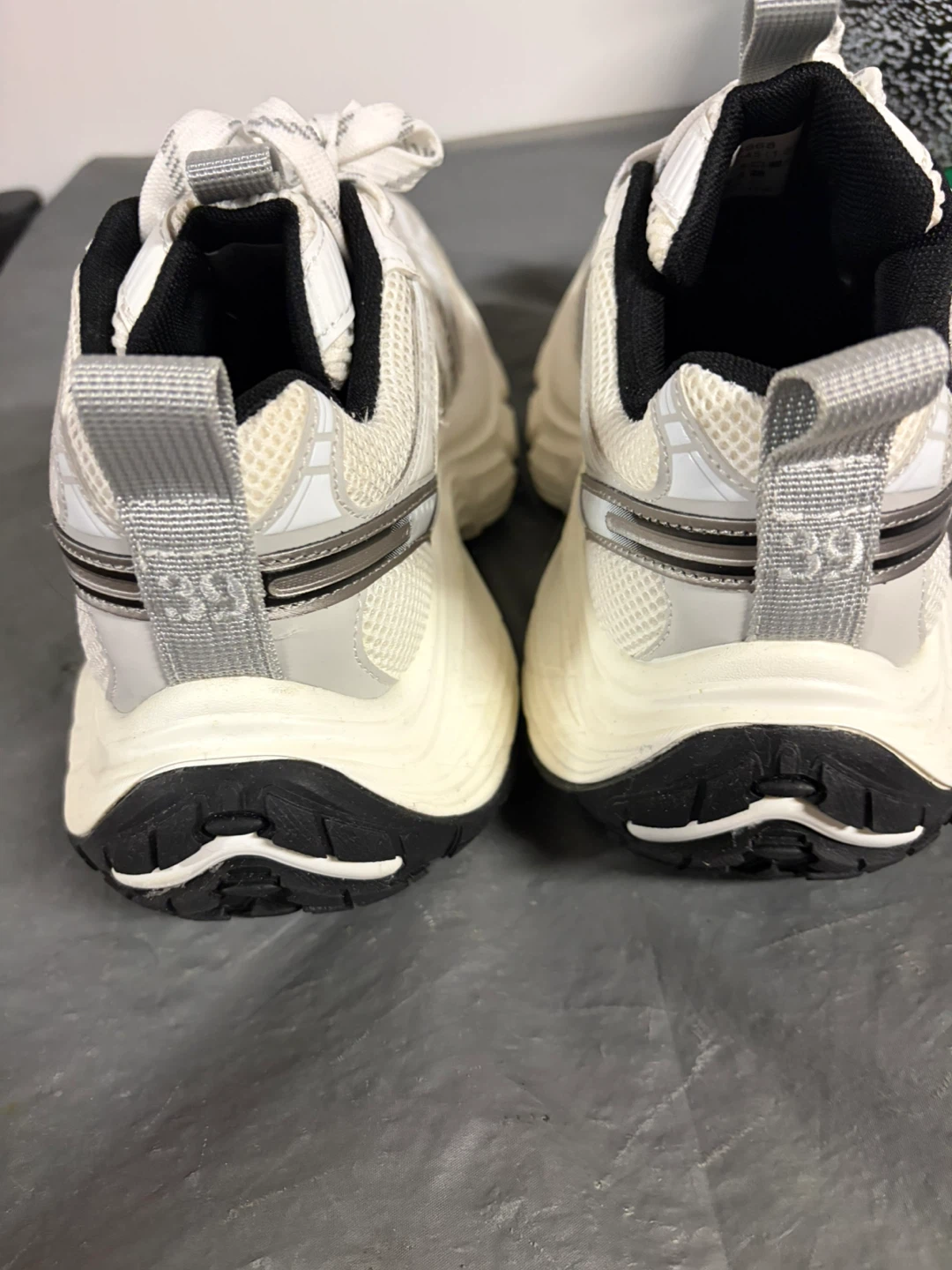 White & Grey Chunky Sole Running Shoes - photo 3