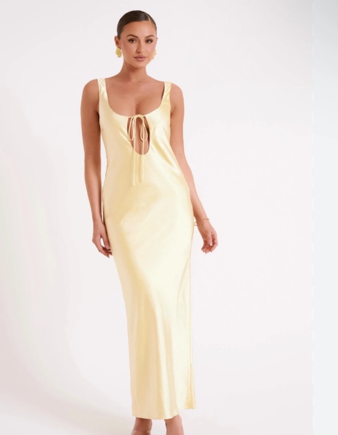MESHki Yellow Slip Maxi Dress