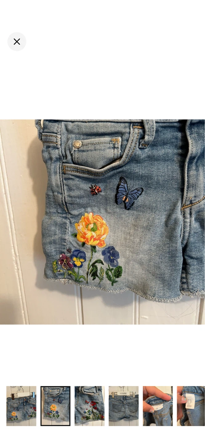 H&M Embroidered Denim Shorts - photo 2