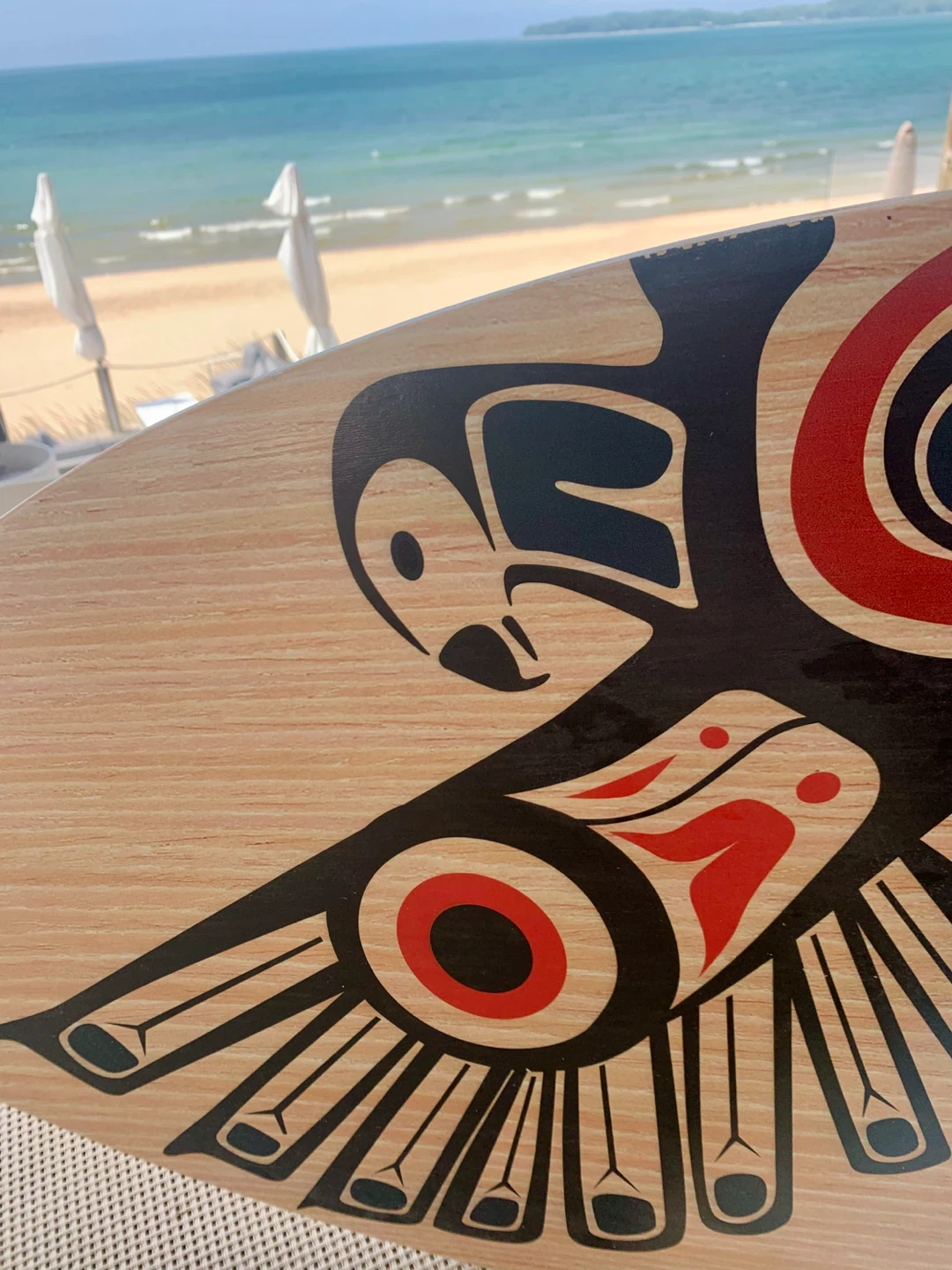 Lucky Bums Wood Skimboard w the Indigenous-inspired eagle design - photo 2