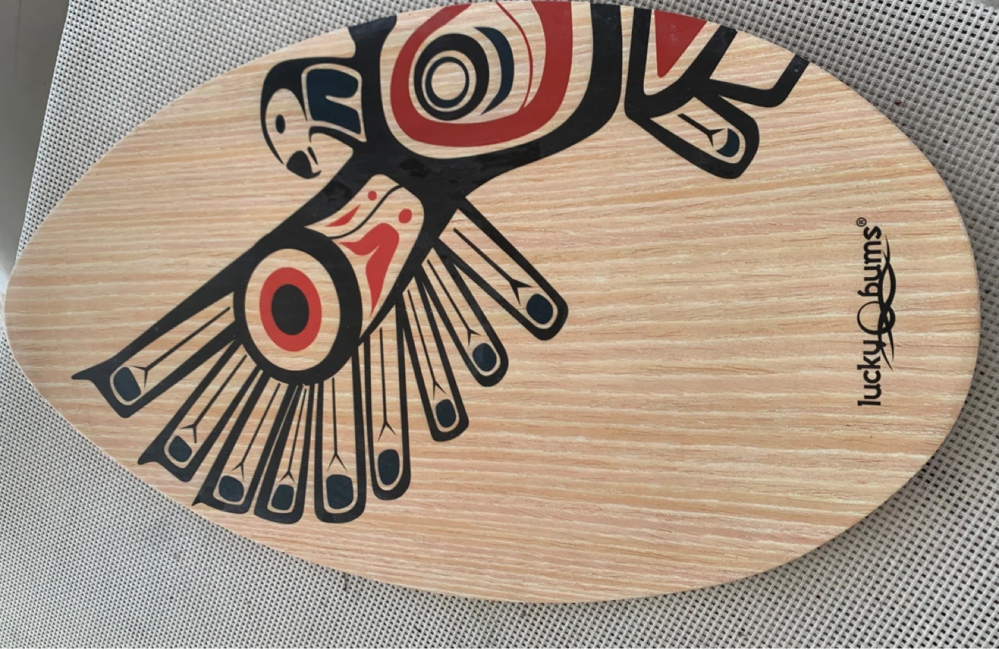 Lucky Bums Wood Skimboard w the Indigenous-inspired eagle design - photo 4