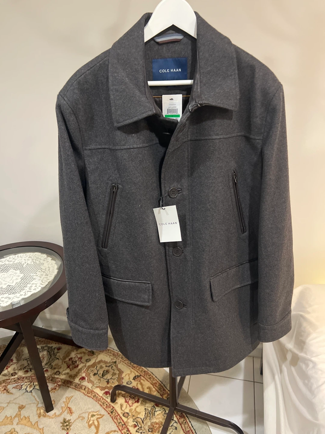 Cole Haan Men's Charcoal Wool Blend Jacket - Size XL