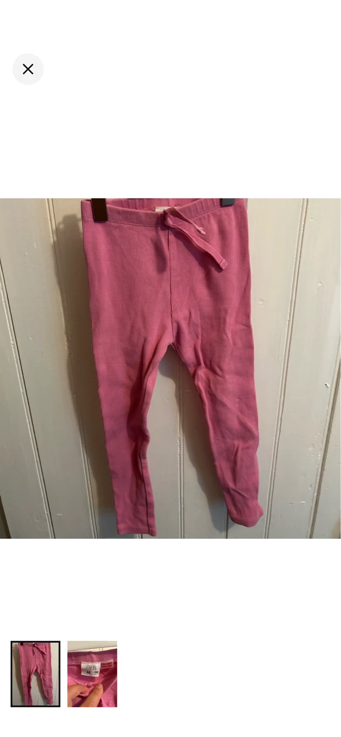 Pink Zara Ribbed Leggings
